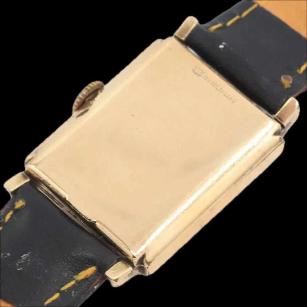 Vintage Elgin Rectangular Men's Mechanical Wristwatch 557 USA 10k Gold Filled